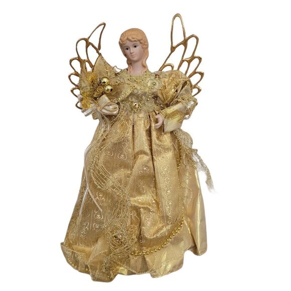 Gold angel tree topper  - Picture 1 of 3